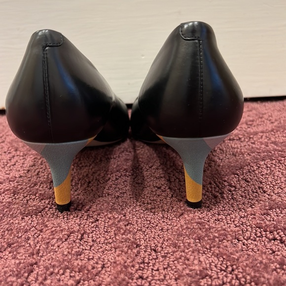 Paul smith black leather heels with rainbow heel pointed toe - Picture 2 of 4